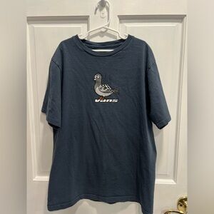 VANS Blue Pigeon Checkered Short Sleeved T Shirt SIZE LARGE Boys Tee Pre Loved